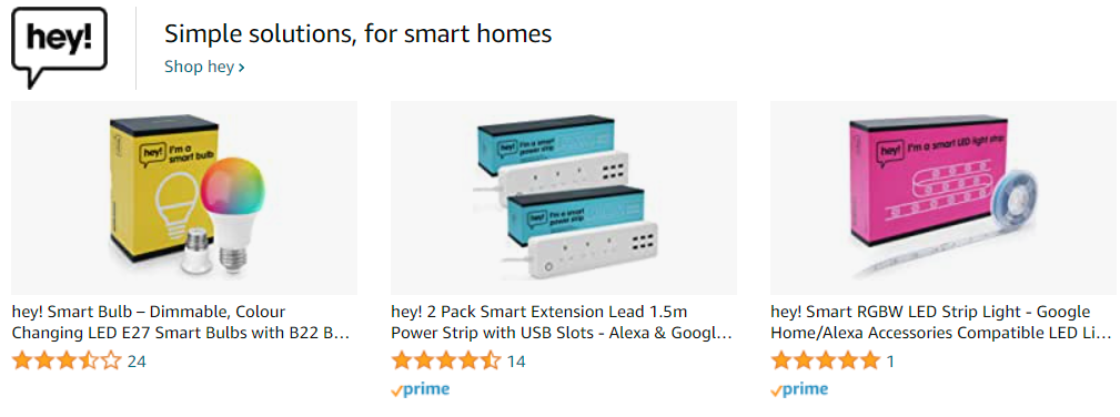 Example of Sponsored Brands banner at the top of Amazon search results